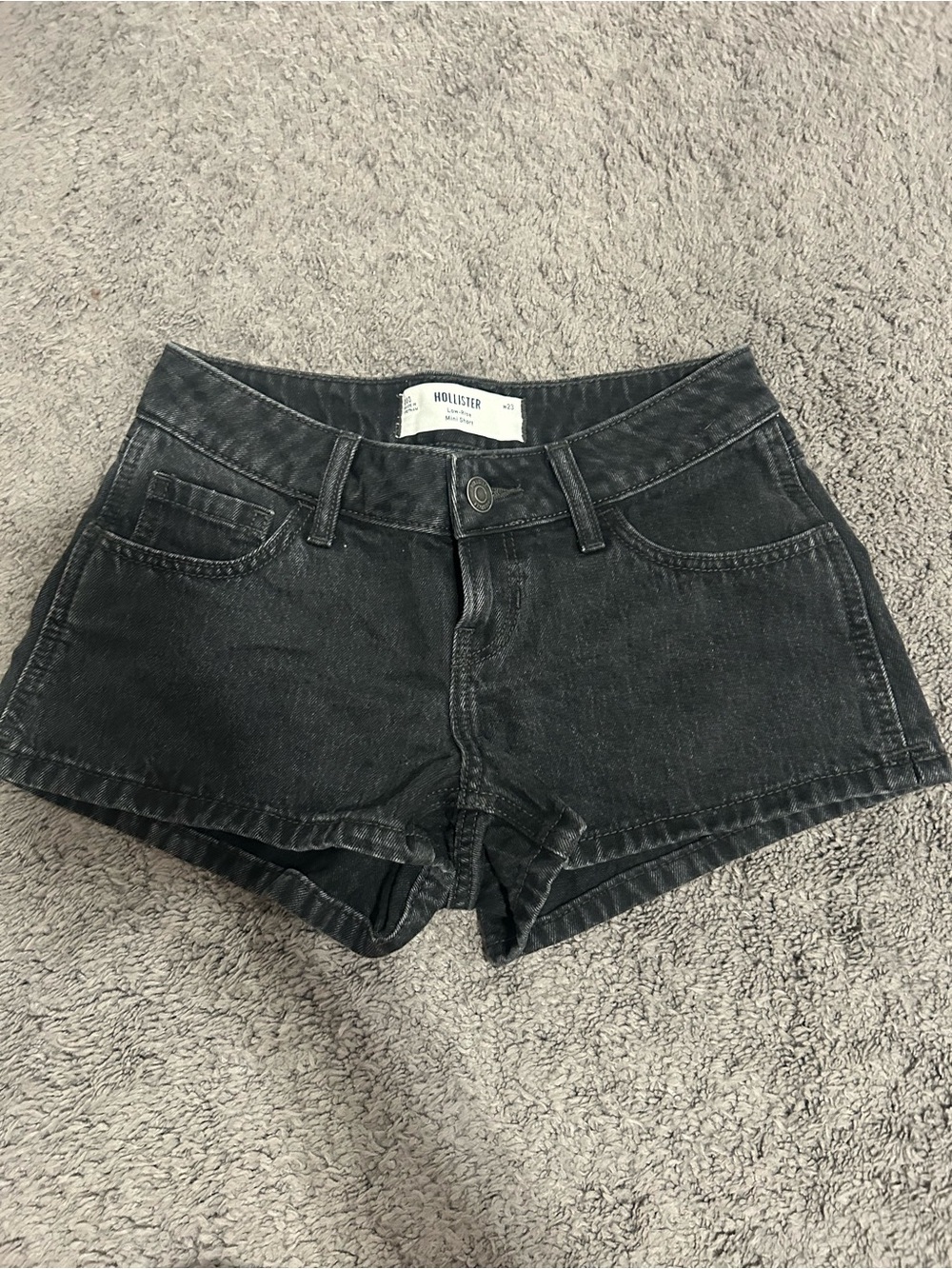 Hollister Washed Black Denim Jean Shorts